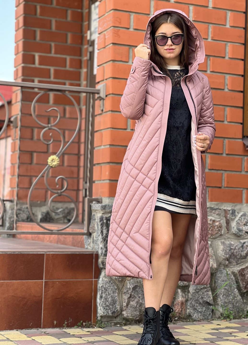 Розово-коричневая зимняя куртка KTL&Kattaleya