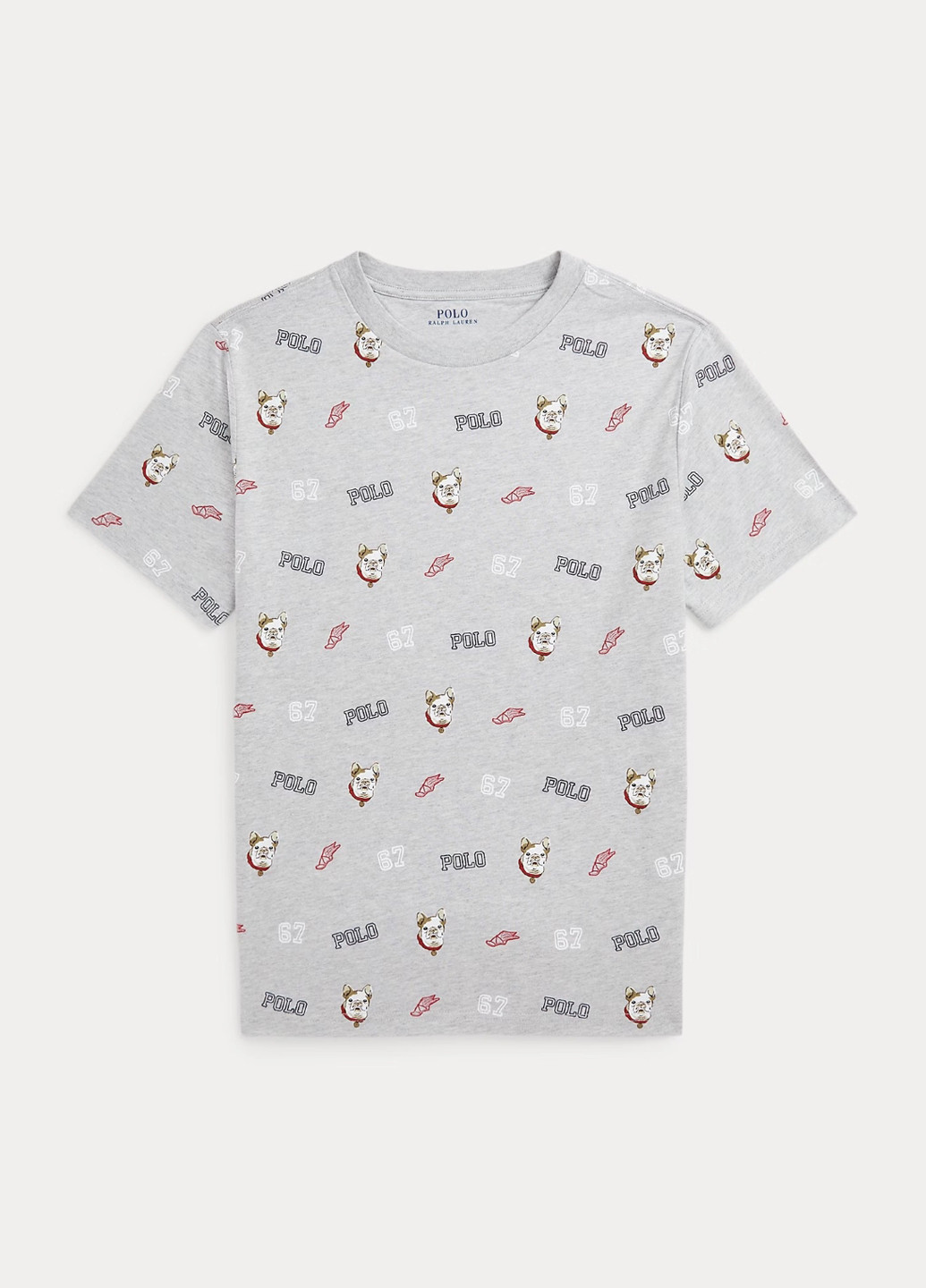 Светло-серая летняя футболка Ralph Lauren