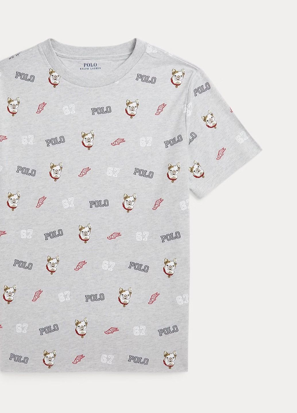 Светло-серая летняя футболка Ralph Lauren