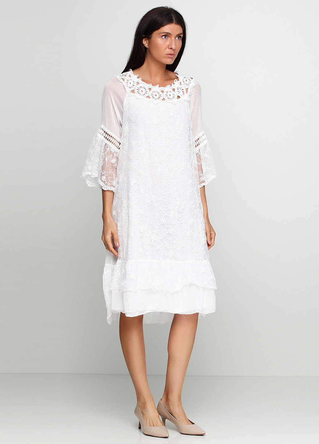 Белое кэжуал платье Altamira