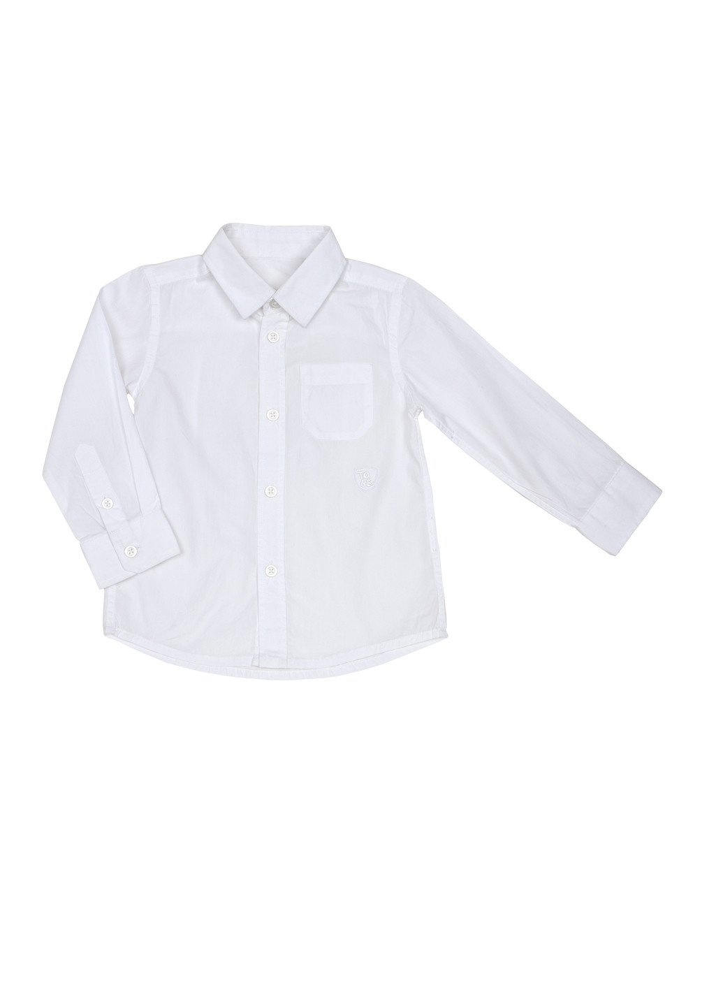 Белая кэжуал рубашка однотонная Chicco с длинным рукавом