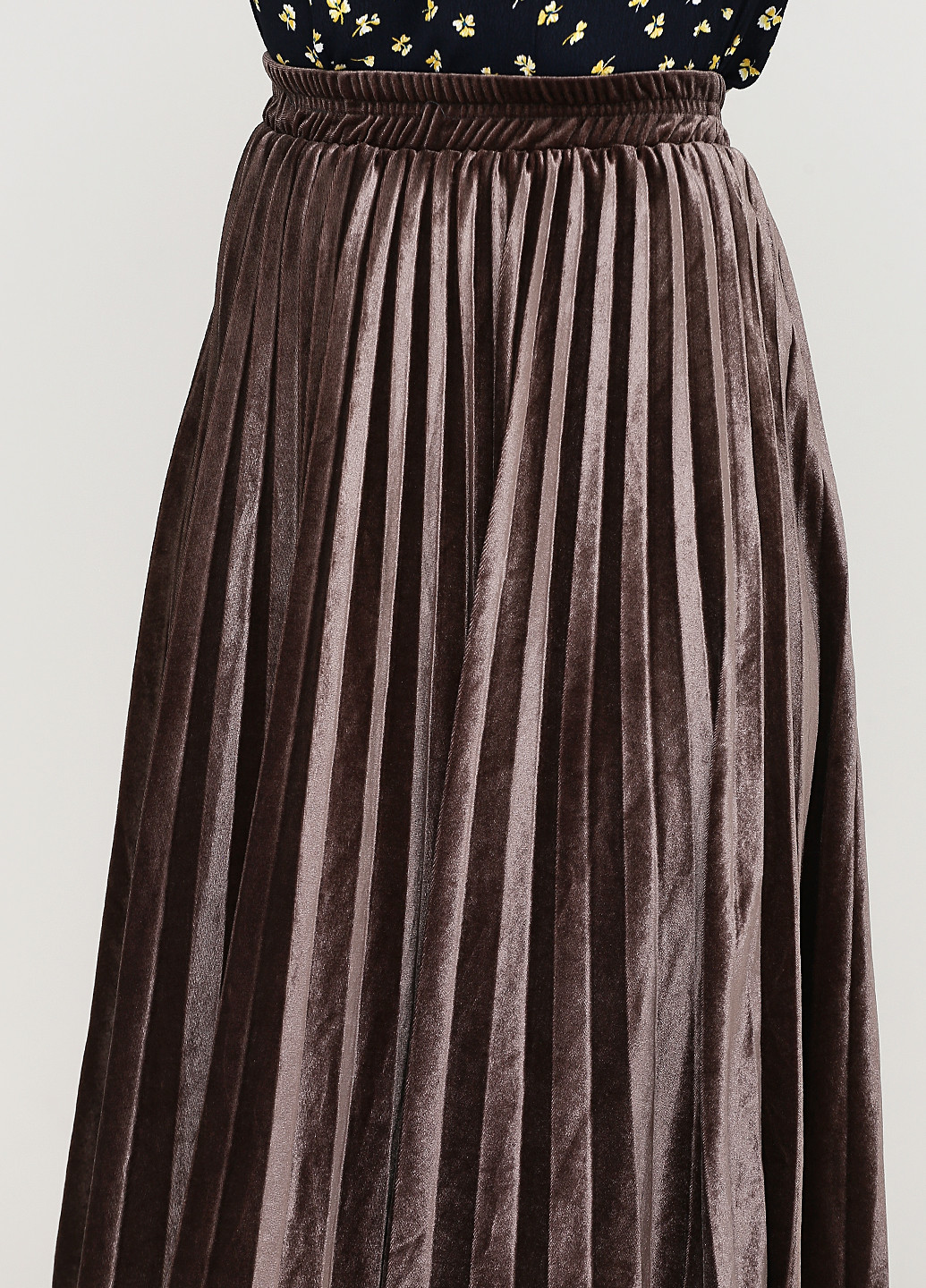 Темно-бежевая кэжуал однотонная юбка H&M плиссе