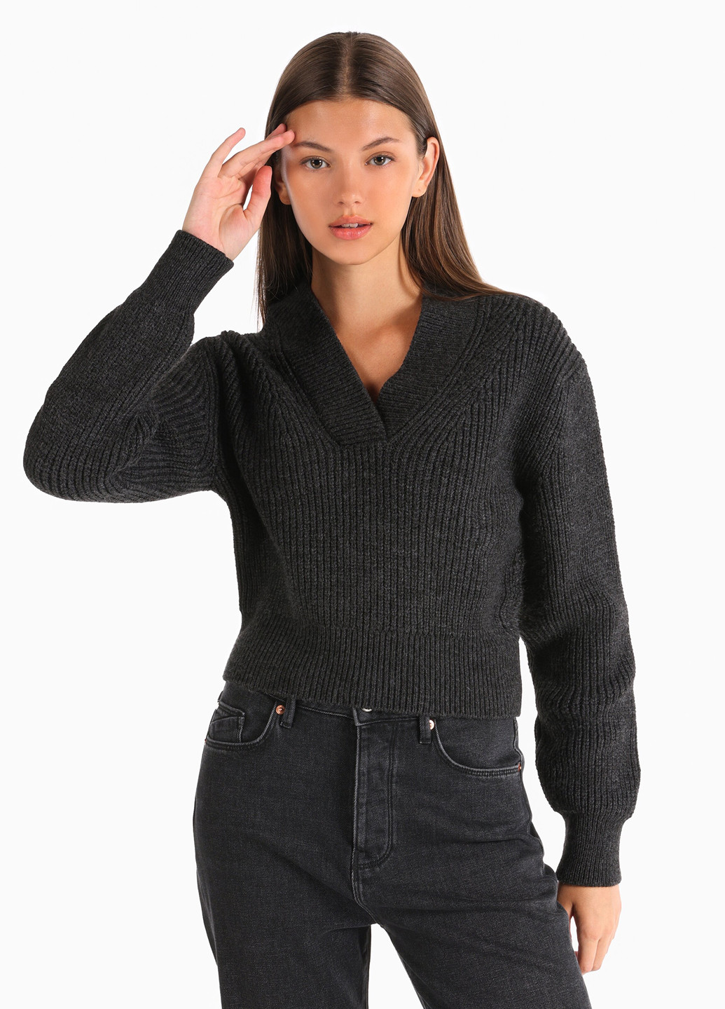 Темно-сірий зимовий пуловер пуловер Colin's