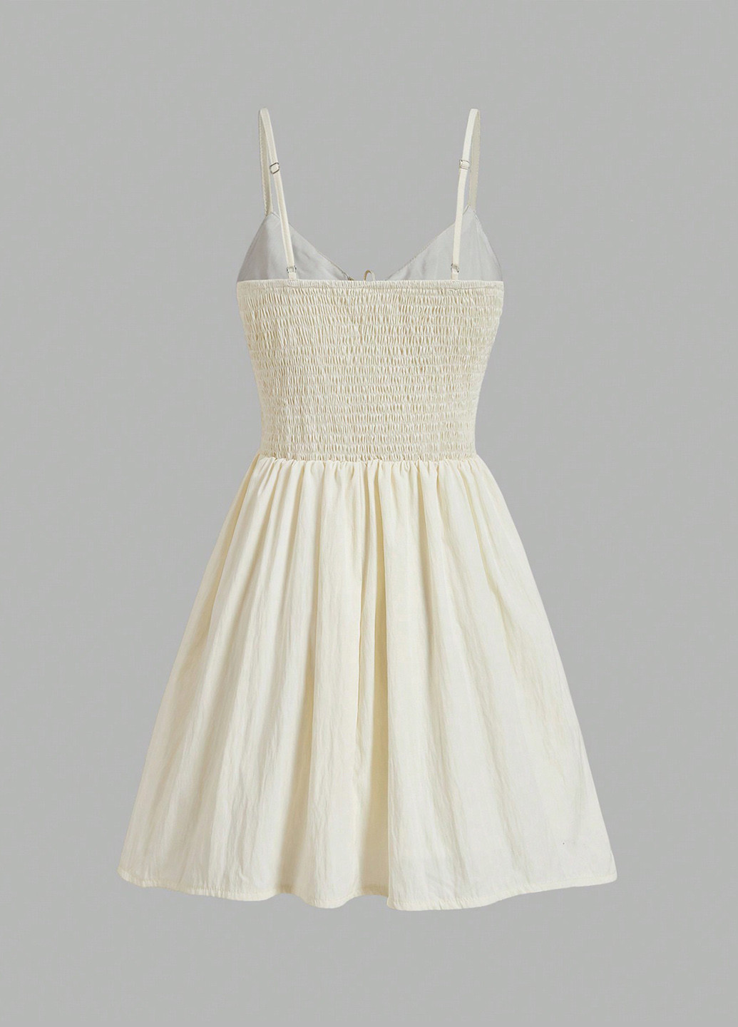 Кремовое праздничный, кэжуал платье клеш SHEIN однотонное