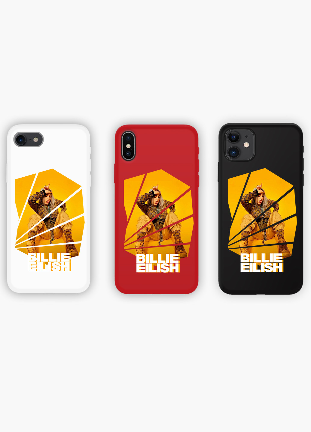 Чехол силиконовый Apple Iphone X Билли Айлиш (Billie Eilish) Белый (6129-1216) MobiPrint (219335682)