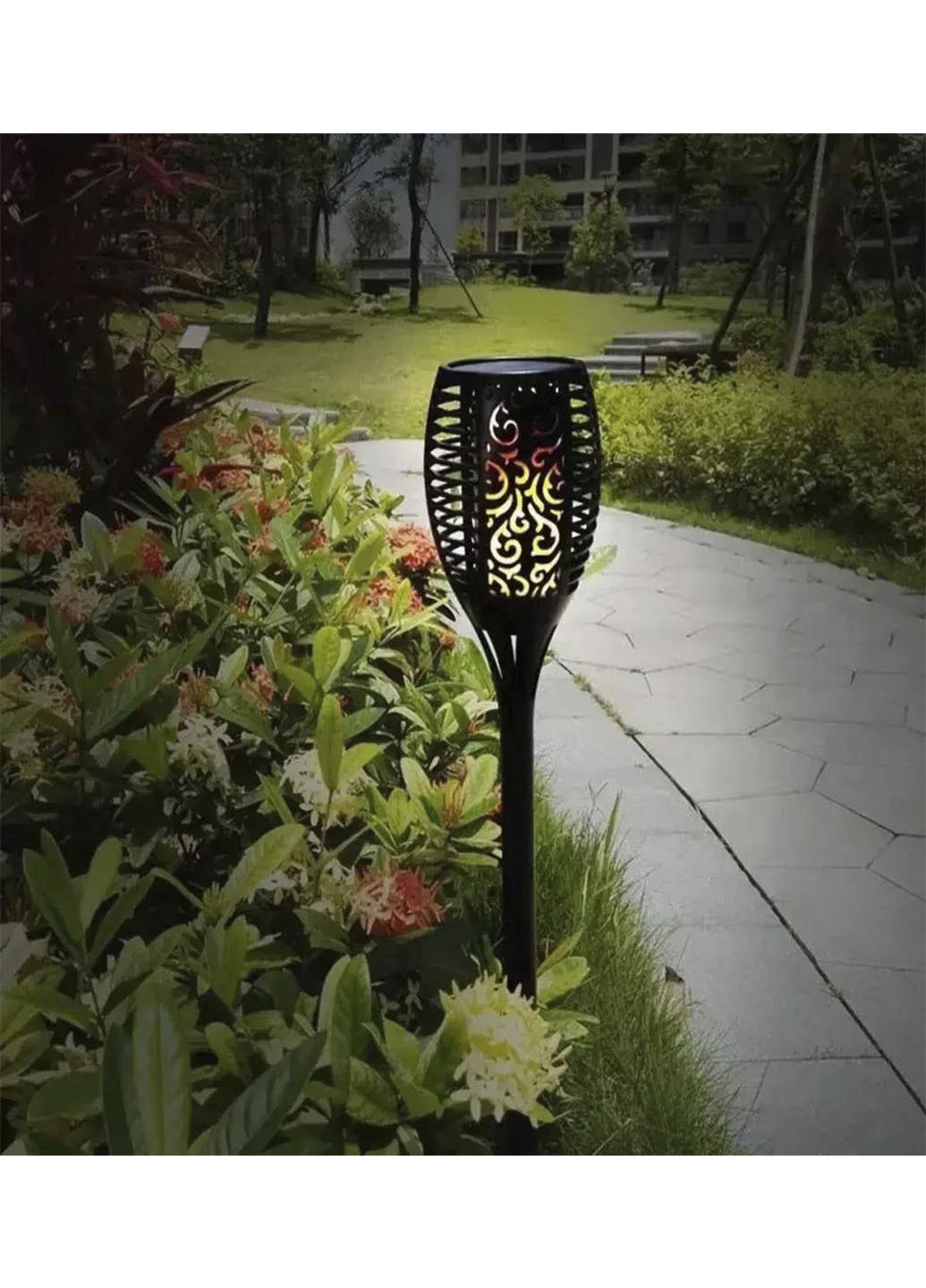 Ліхтар водонепроникний flame led light sensor activated 52 см з полум'ям Solar (254784307)