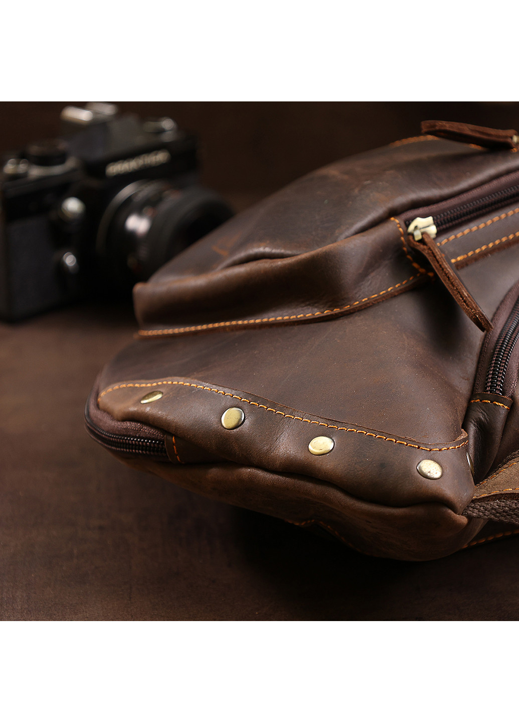 Мужская кожаная сумка через плечо 26х44х8,5 см Vintage (252130494)