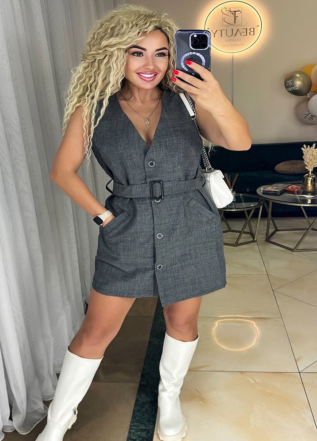 Комбінований демісезонний комплект (сарафан, светр) No Brand