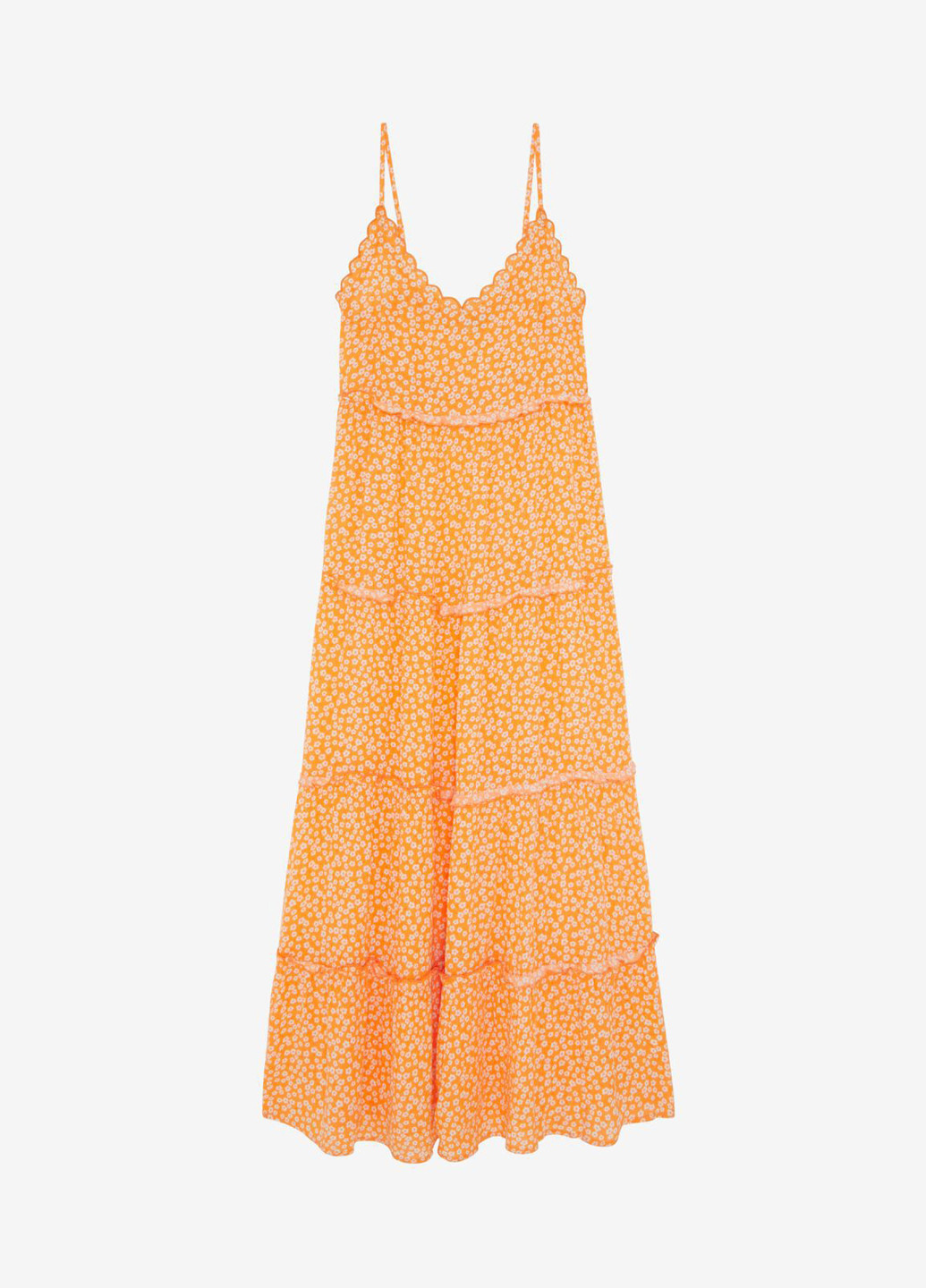 Светло-оранжевое кэжуал платье с открытыми плечами Jennyfer с цветочным принтом