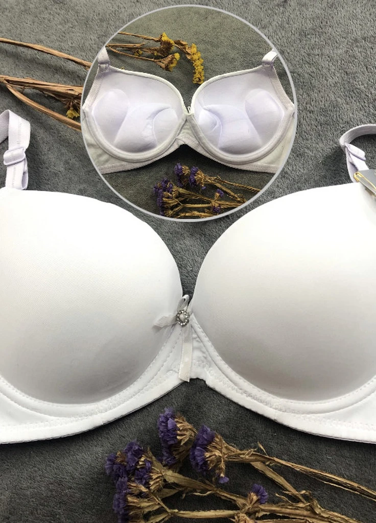 Білий бюстгальтер білий зефір гладкий 3d тройной пуш ап супер 75bc 80bc 85bc гладкий ліфчик з дуже великим пушап No Brand