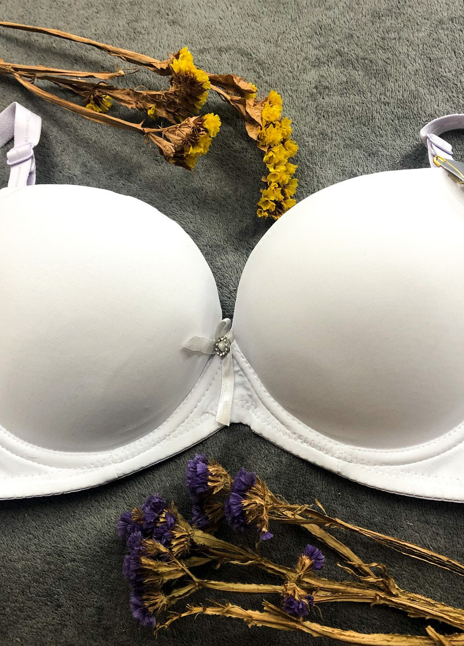 Білий бюстгальтер білий зефір гладкий 3d тройной пуш ап супер 75bc 80bc 85bc гладкий ліфчик з дуже великим пушап No Brand