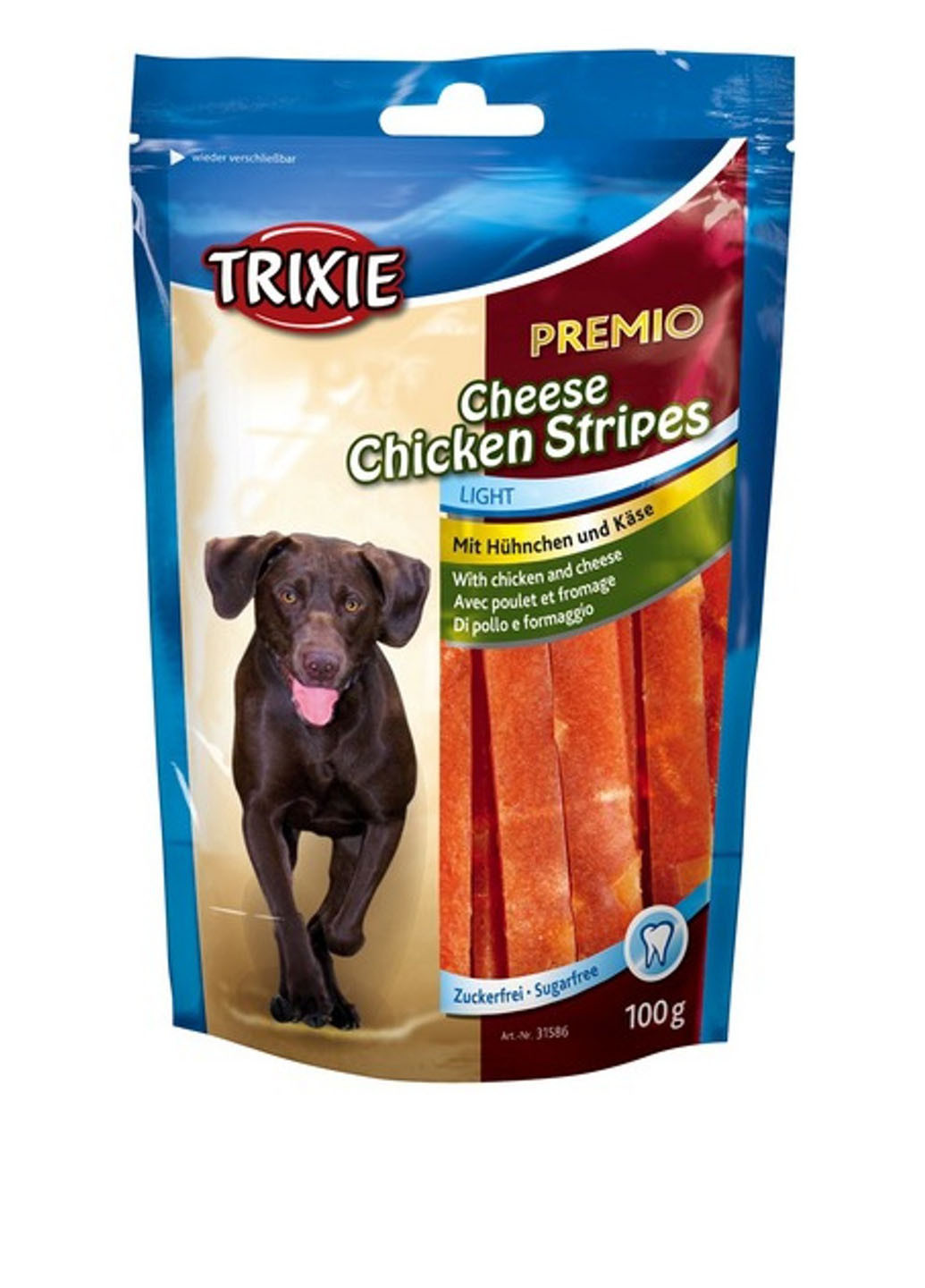 Ласощі для собак "PREMIO Chicken Cheese Stripes" сир / курка, 100 г Trixie (16934929)
