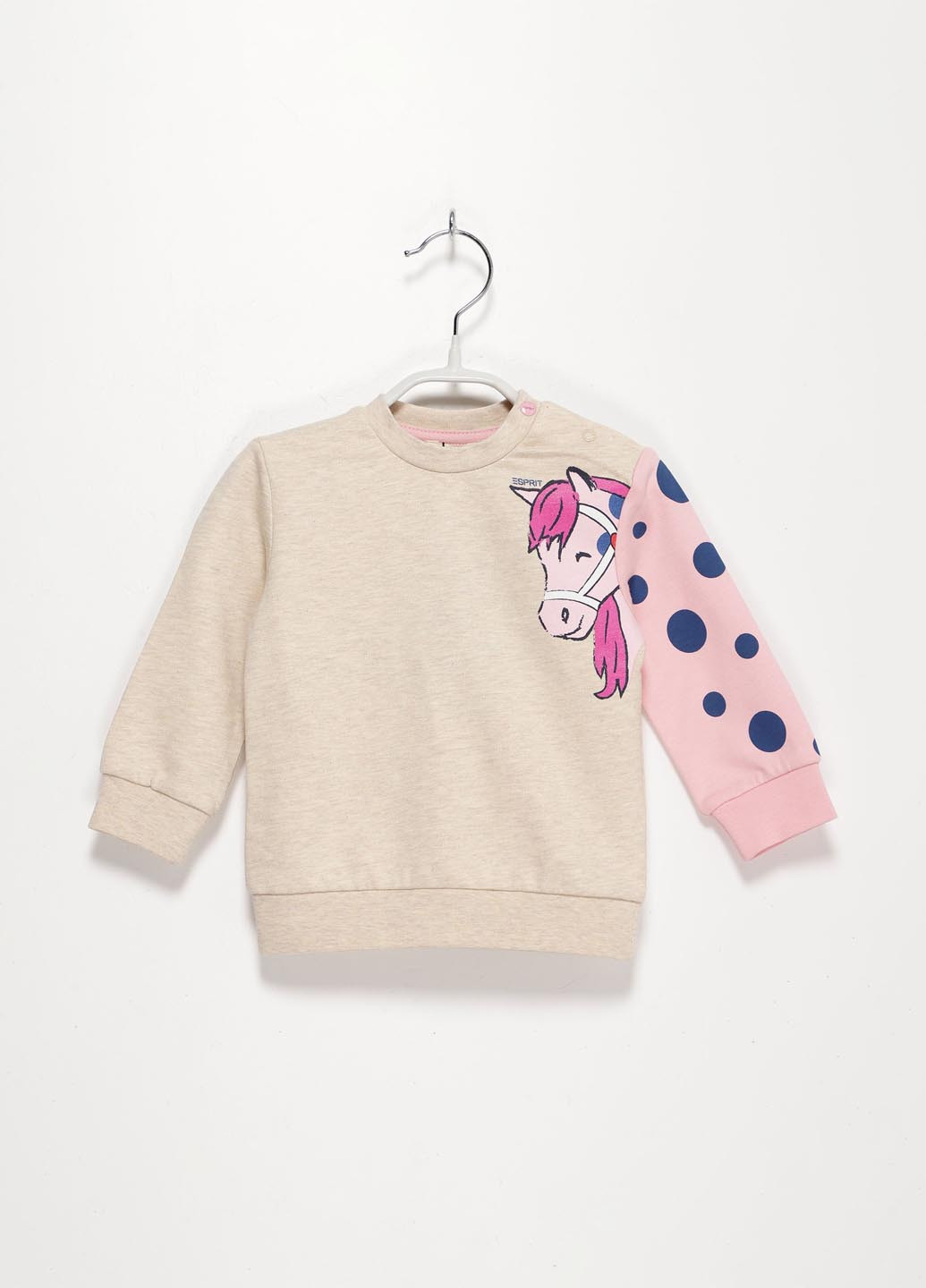 Esprit світшот малюнок бежевий кежуал бавовна, бавовна органічна