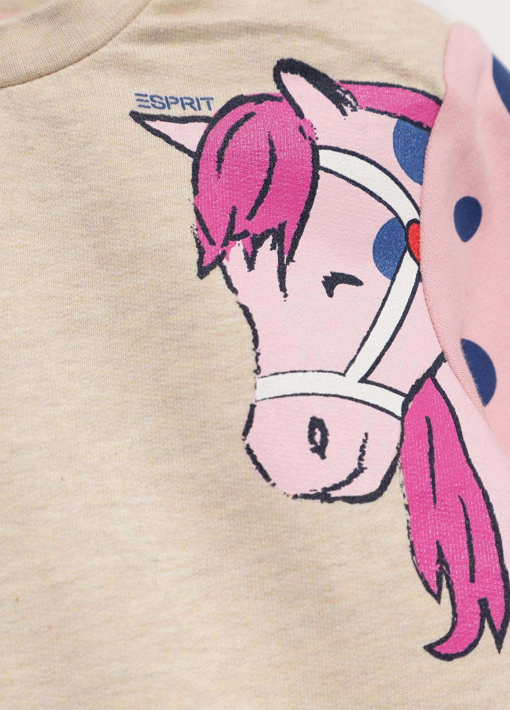 Esprit світшот малюнок бежевий кежуал бавовна, бавовна органічна