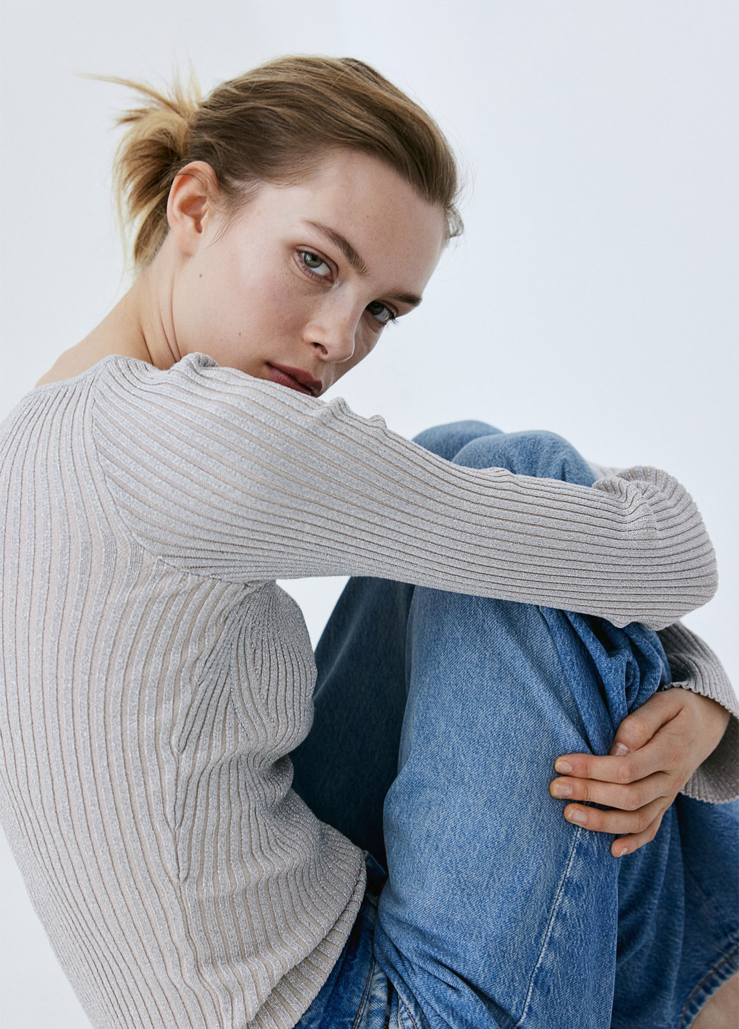 Сріблястий демісезонний пуловер пуловер H&M