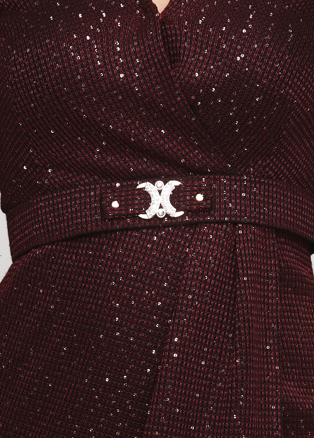 Бордовое коктейльное платье Ladyform однотонное