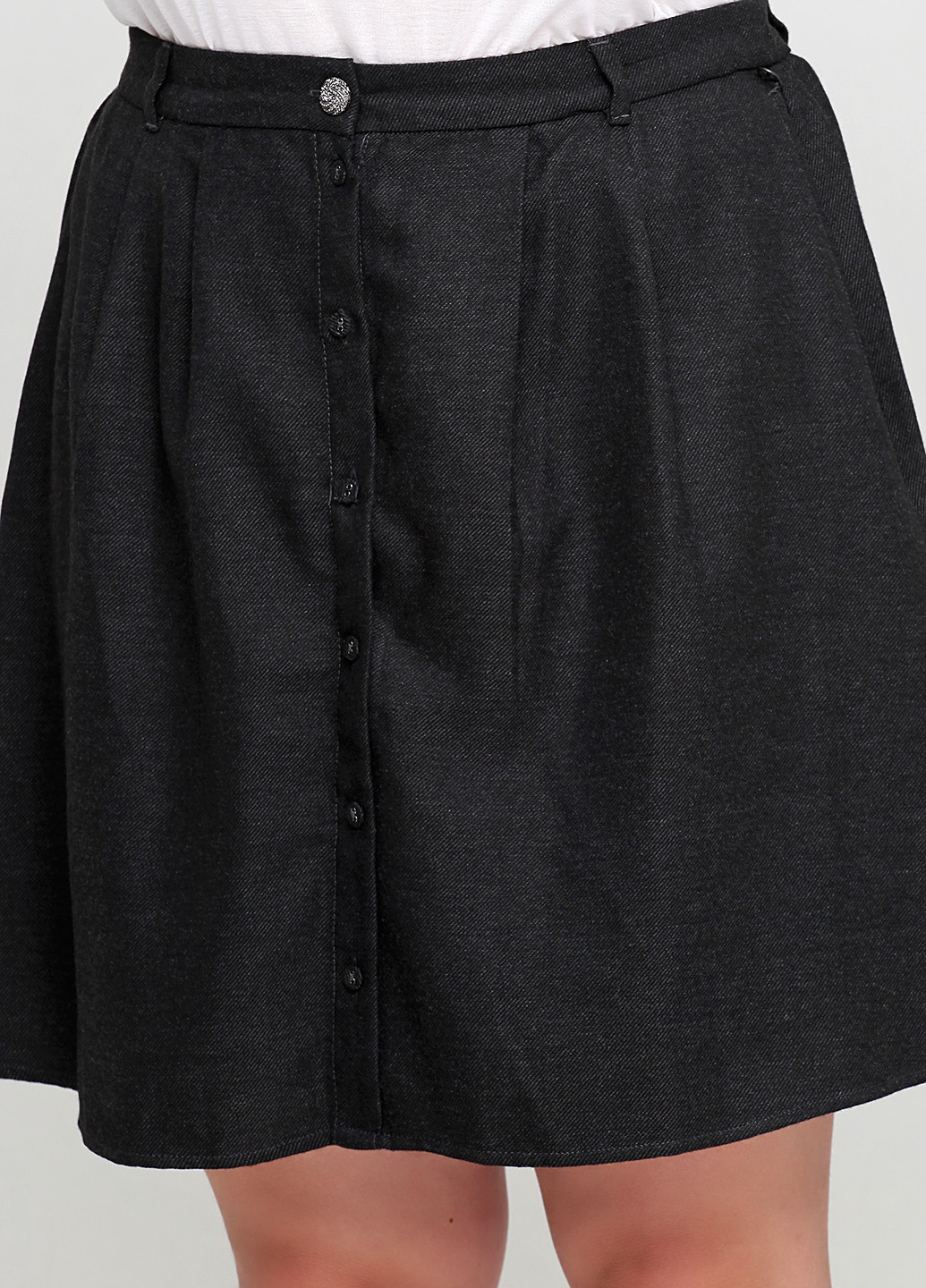 Темно-серая кэжуал однотонная юбка Tom Tailor колокол