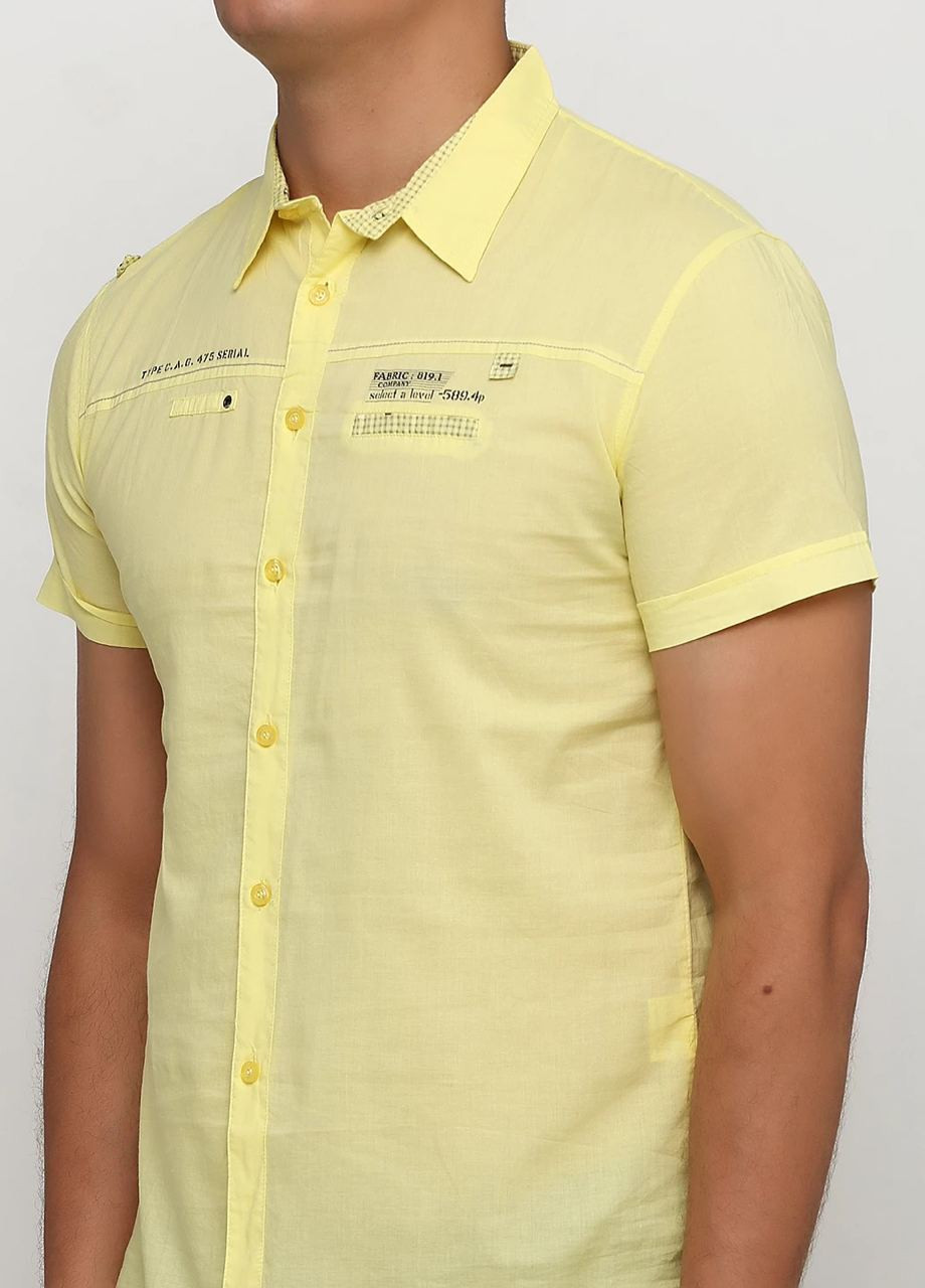 Желтая повседневный рубашка однотонная WELLBRED