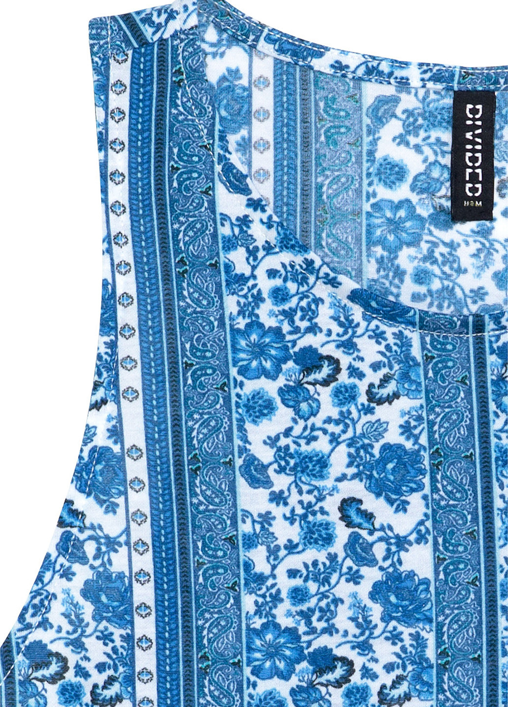 Топ H&M цветочный синий кэжуал