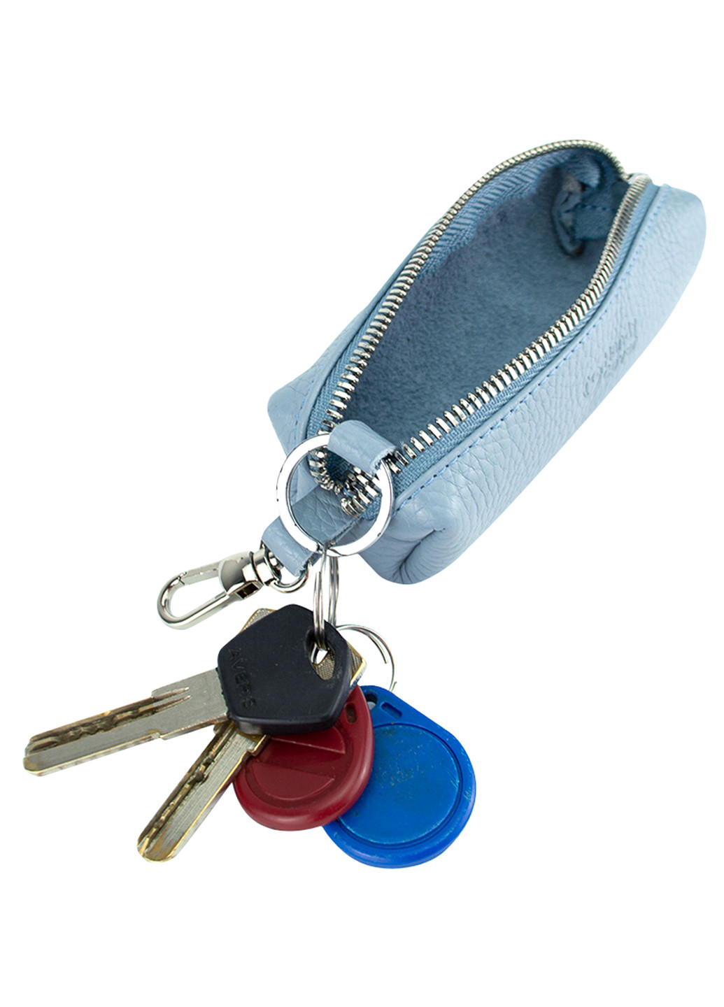 Ключниця шкіряна на блискавці жіноча HC-109 блакитна HandyCover (219035200)