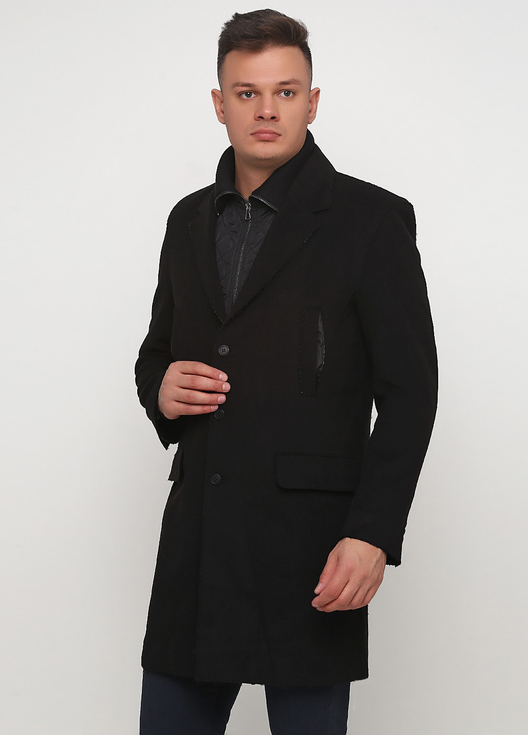 Черное демисезонное Пальто ANDRE TAN MAN