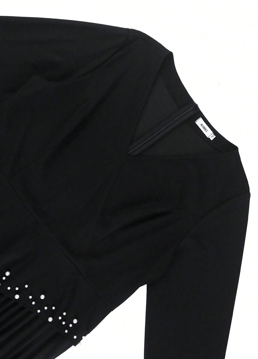 Черное праздничный, вечернее платье а-силуэт, плиссированное SHEIN однотонное