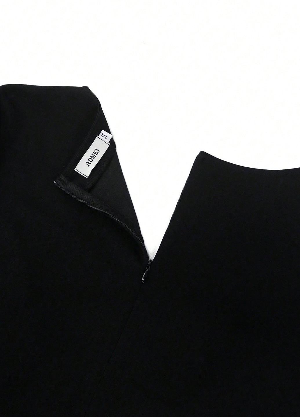 Черное праздничный, вечернее платье а-силуэт, плиссированное SHEIN однотонное