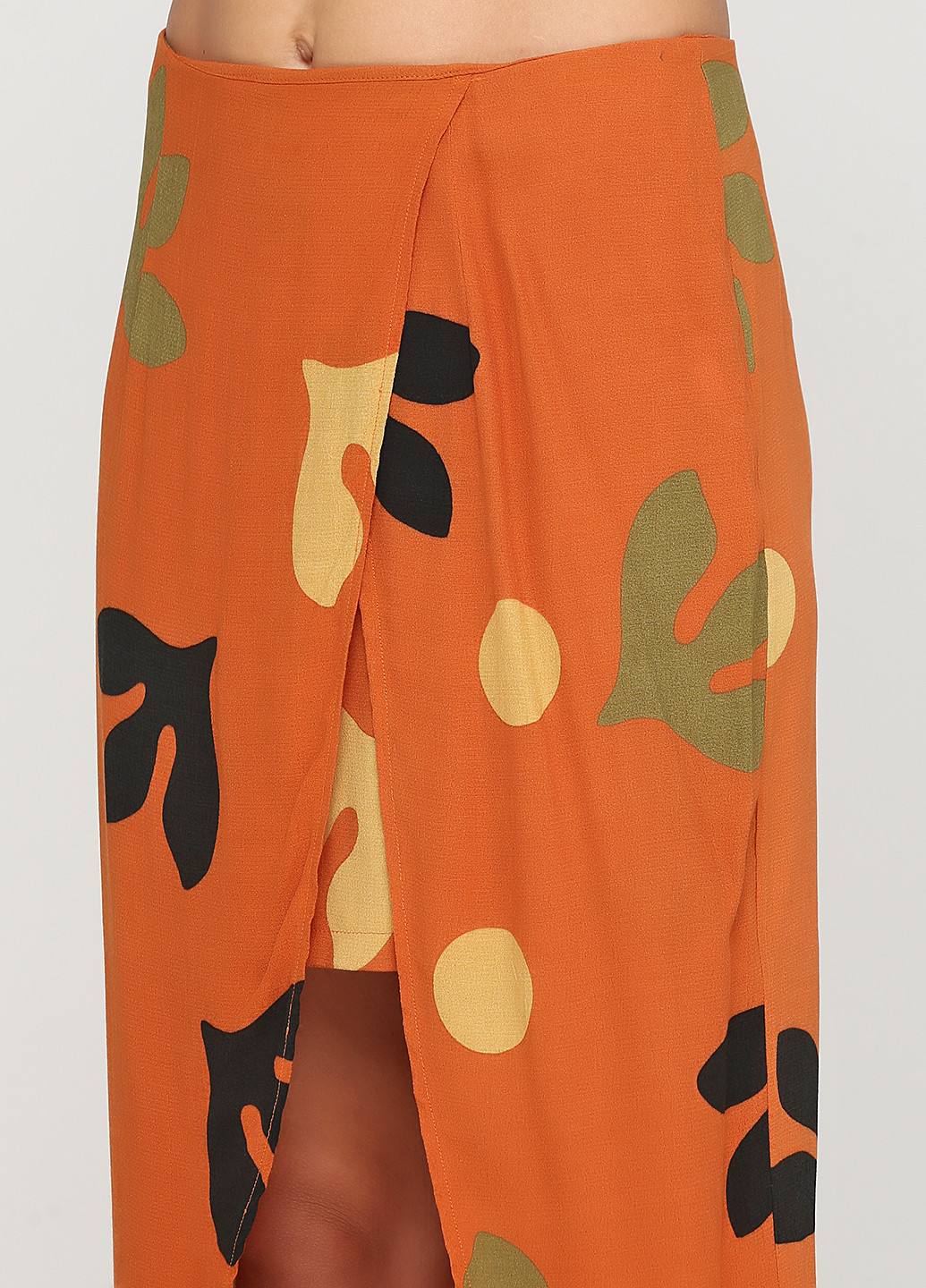 Оранжевая кэжуал с абстрактным узором юбка KOTON на запах