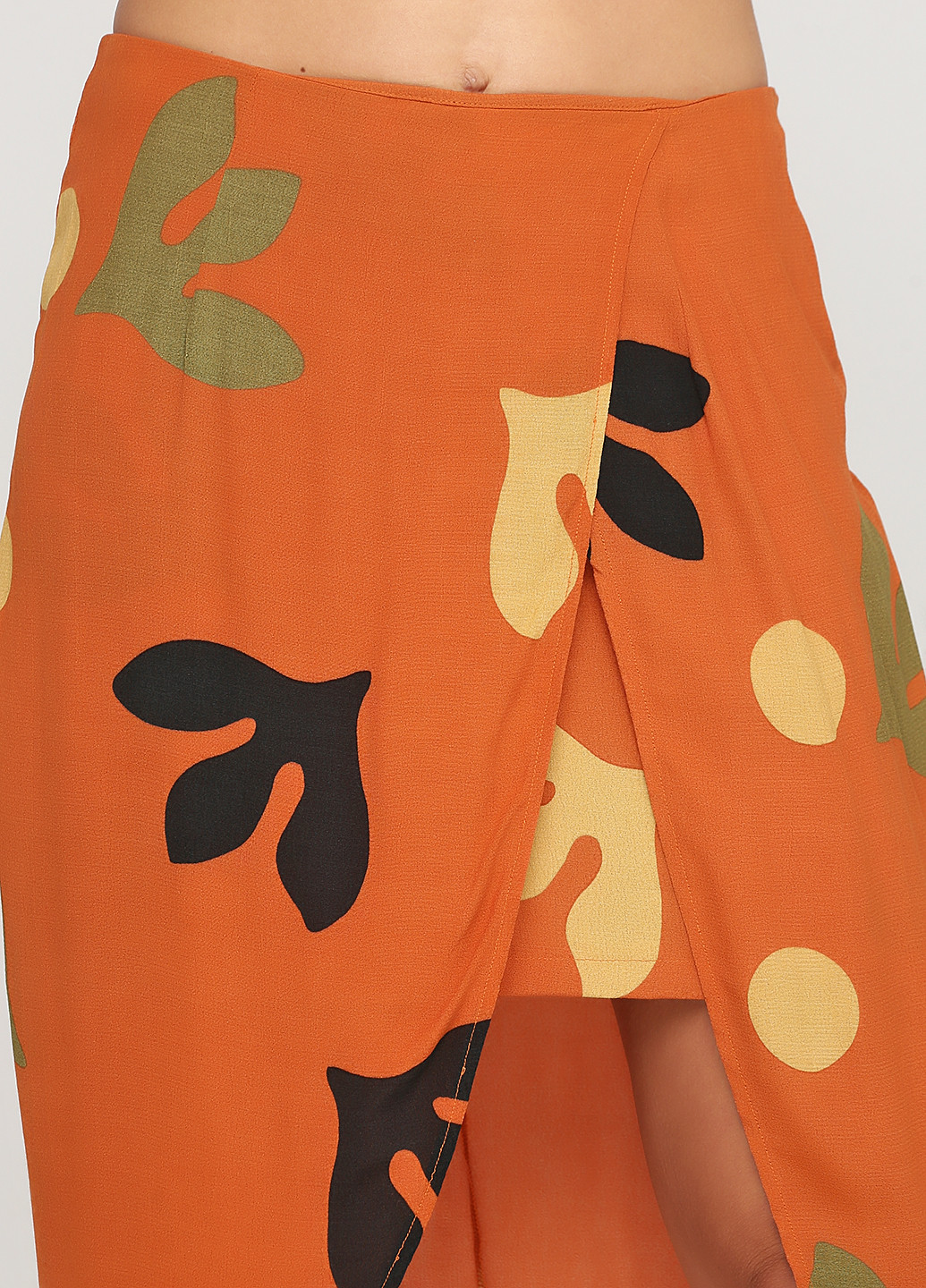 Оранжевая кэжуал с абстрактным узором юбка KOTON на запах