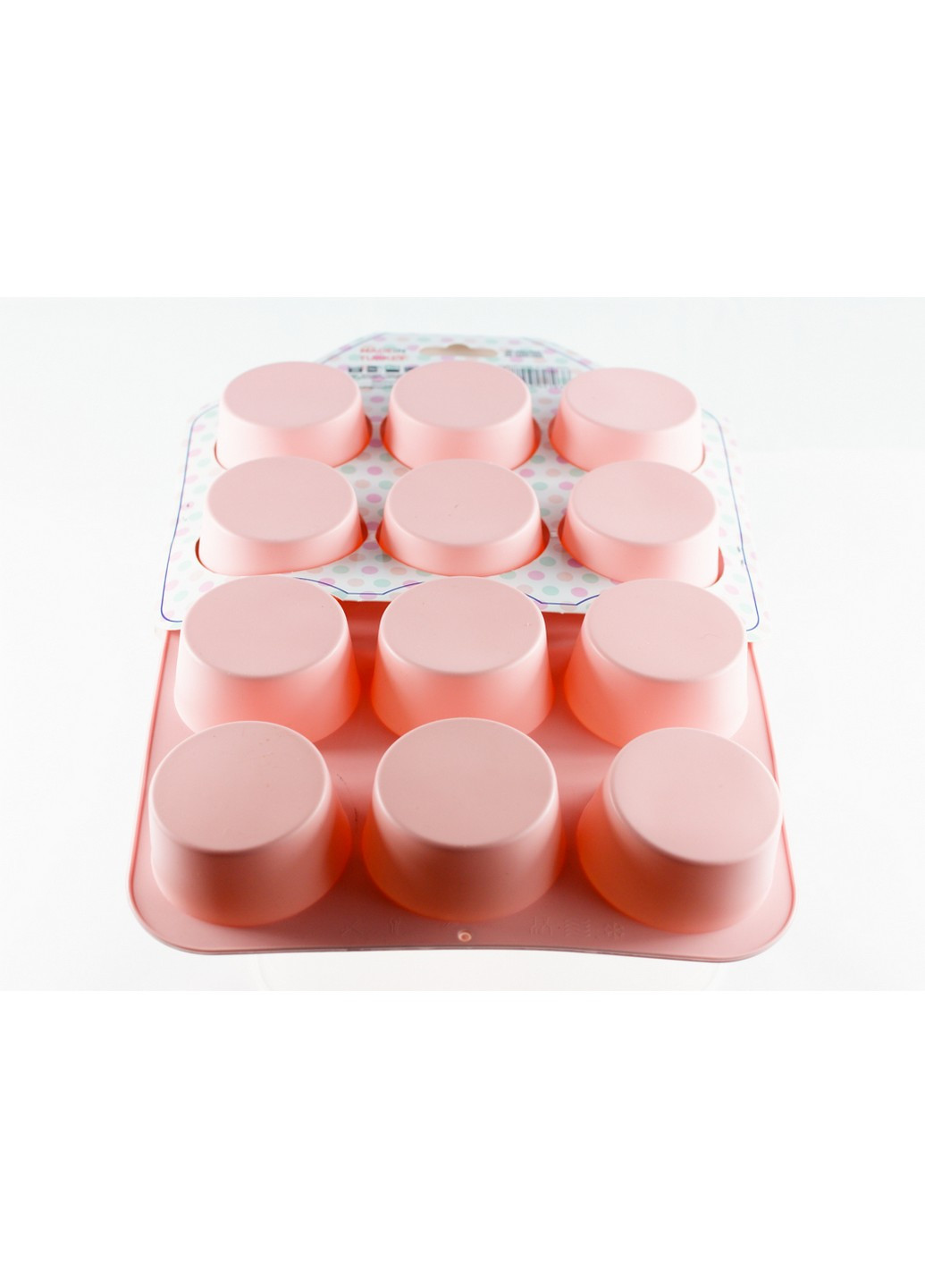 Форма силиконовая для выпечки кексов, 12 ячеек, 20.5х29х3см розовая (MYS-41038) MysSilicone (216708640)