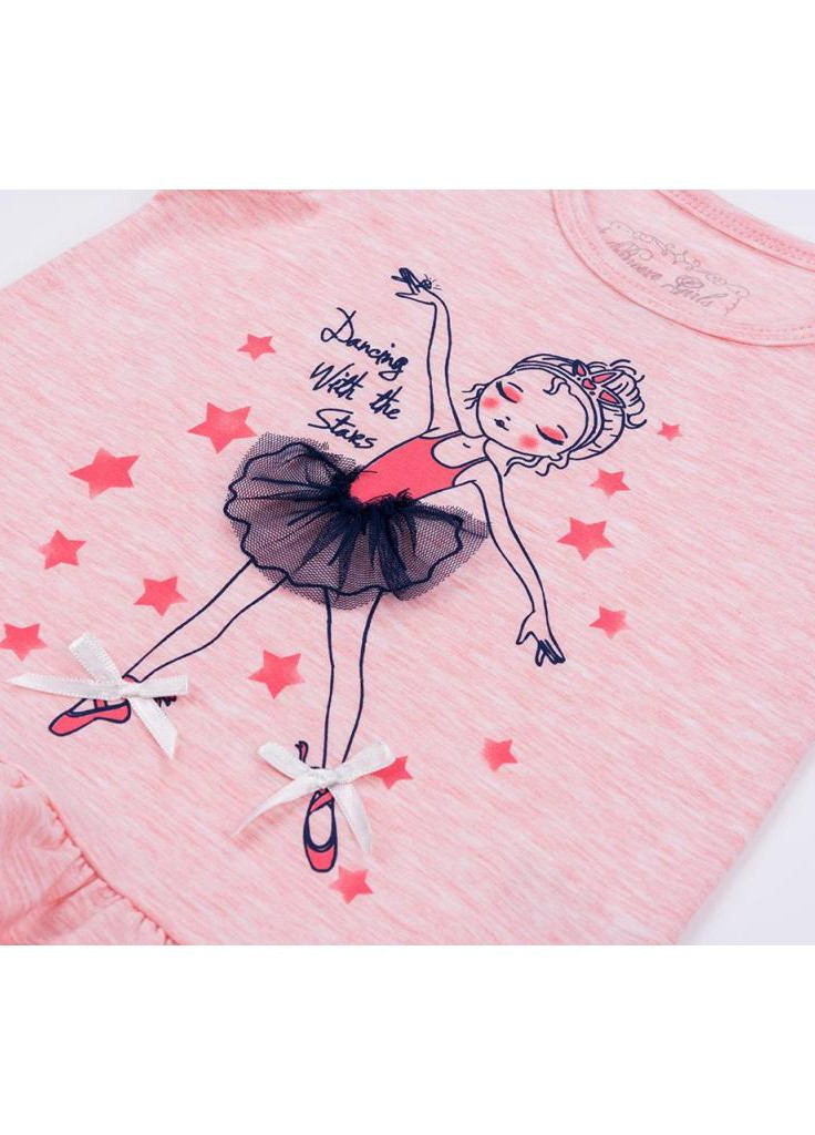 Коралова футболка з балеринки (10735-92g-peach) Breeze (205765625)