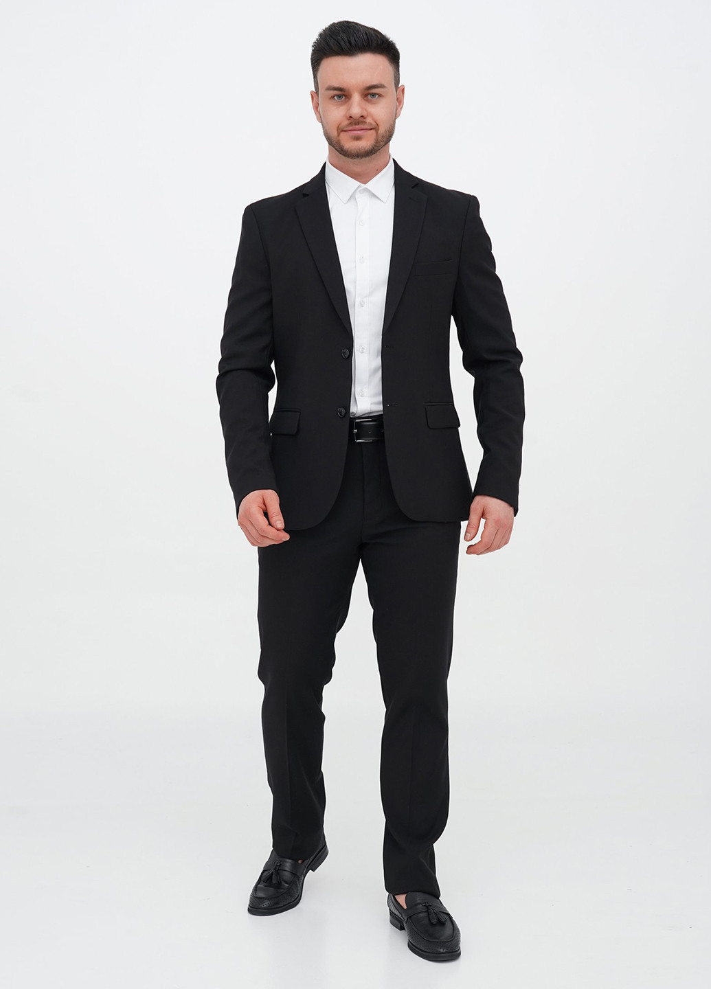 Чорний демісезонний костюм (піджак, штани) брючний Trend Collection