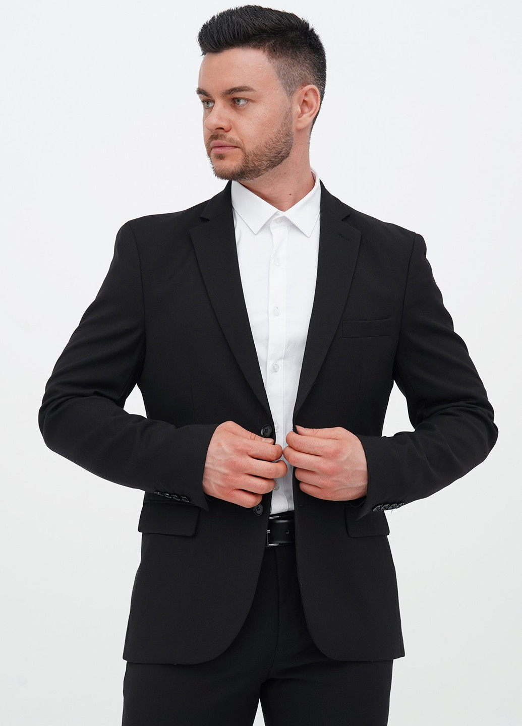 Чорний демісезонний костюм (піджак, штани) брючний Trend Collection