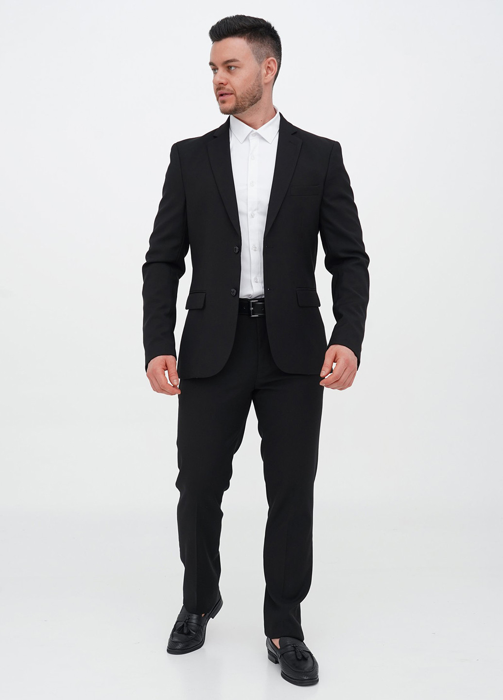 Чорний демісезонний костюм (піджак, штани) брючний Trend Collection