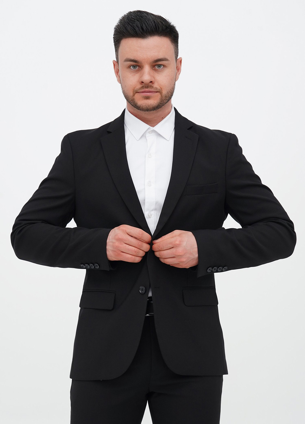 Чорний демісезонний костюм (піджак, штани) брючний Trend Collection