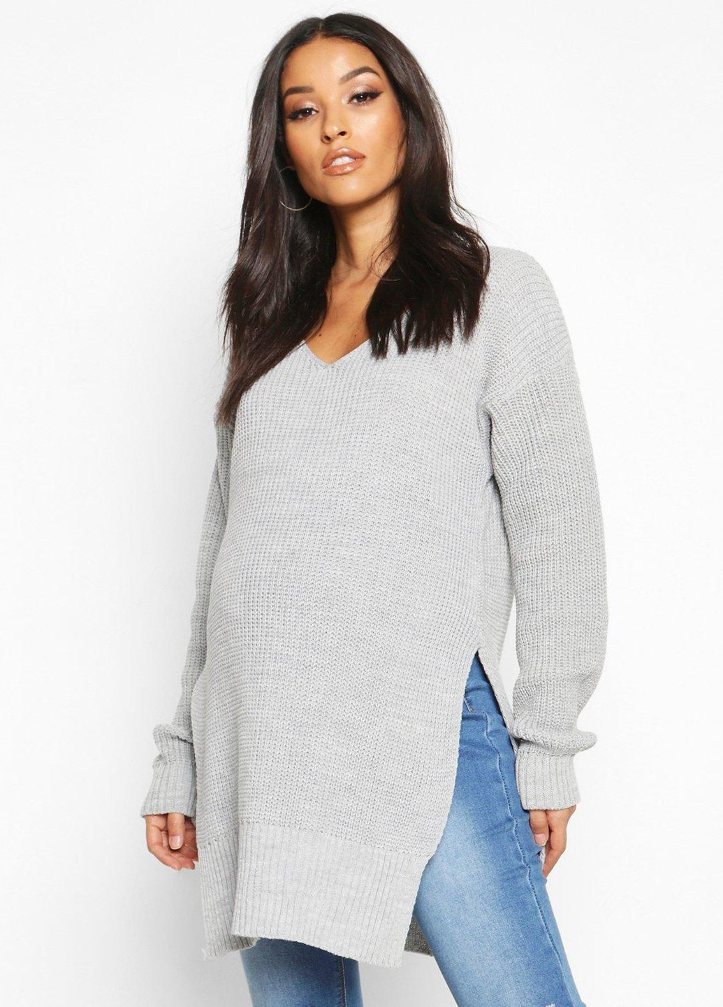Світло-сірий демісезонний пуловер для вагітних пуловер Boohoo