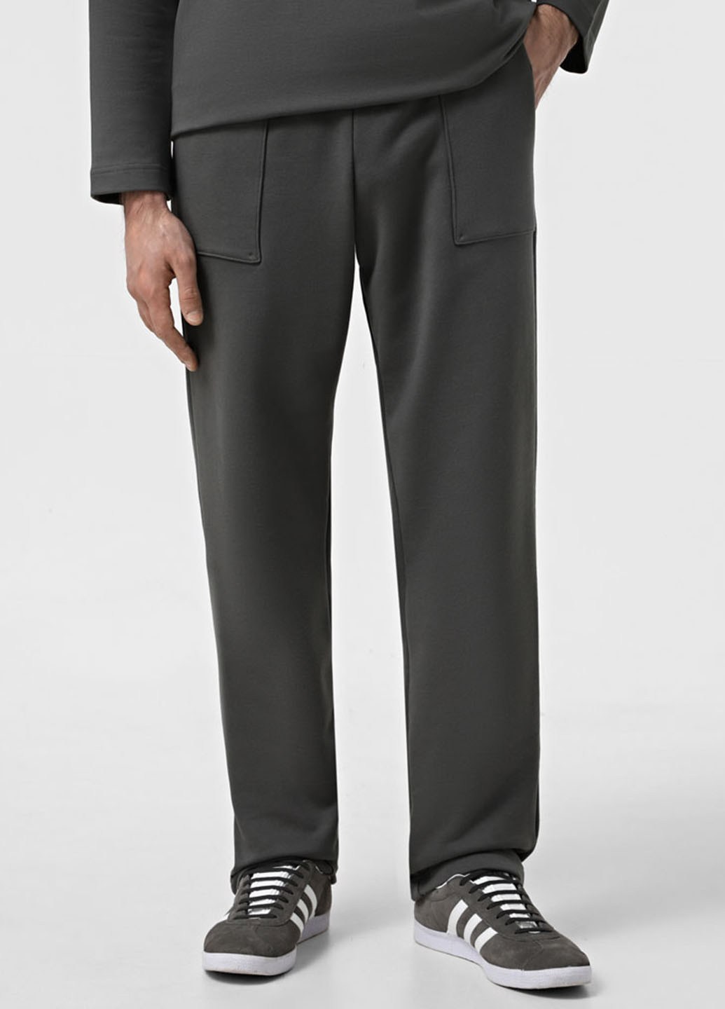Темно-серые кэжуал, спортивные демисезонные прямые брюки Promin