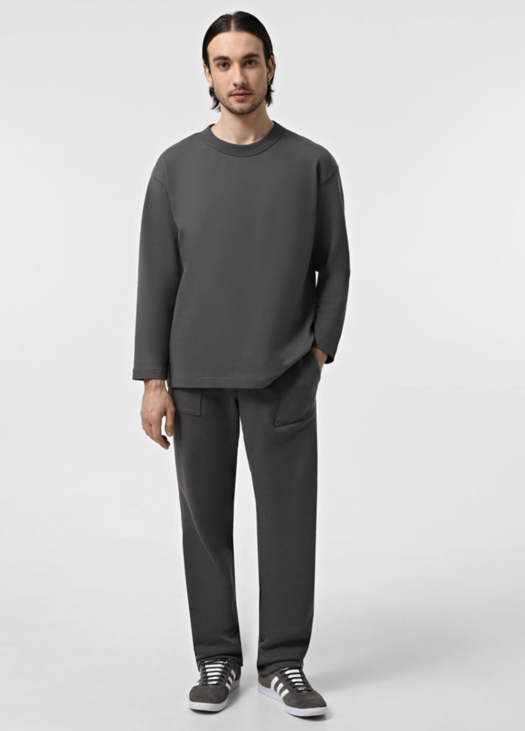 Темно-серые кэжуал, спортивные демисезонные прямые брюки Promin