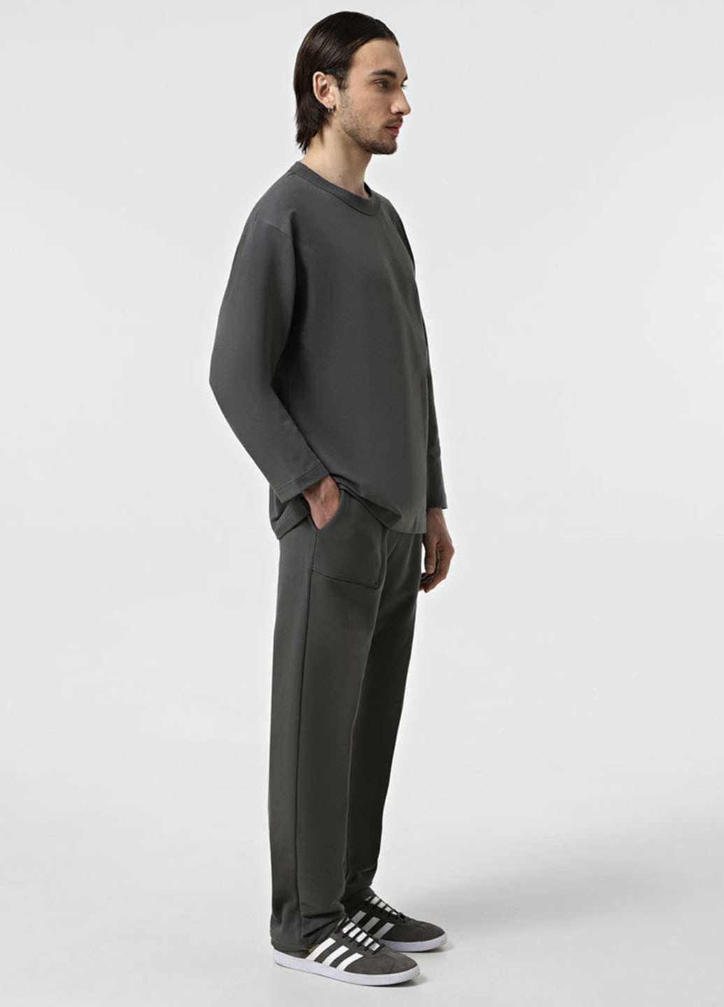 Темно-серые кэжуал, спортивные демисезонные прямые брюки Promin