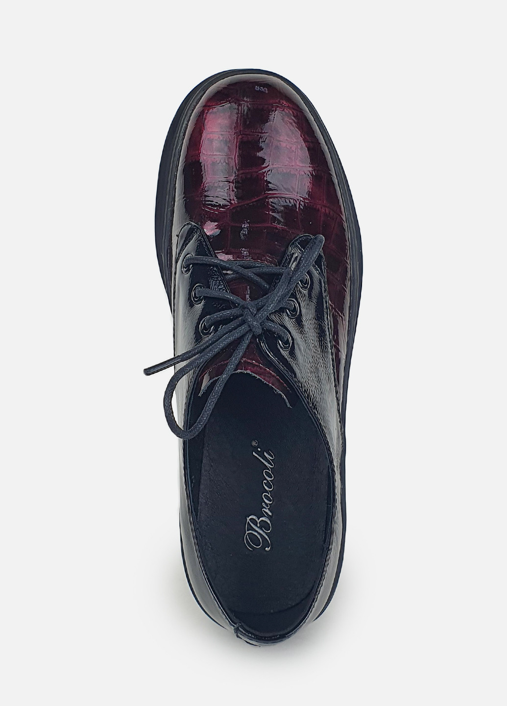 Brocoli Женские туфли дерби на тракторной подошве лаковые бордовый з натуральная кожа, — демисезон (252654880)