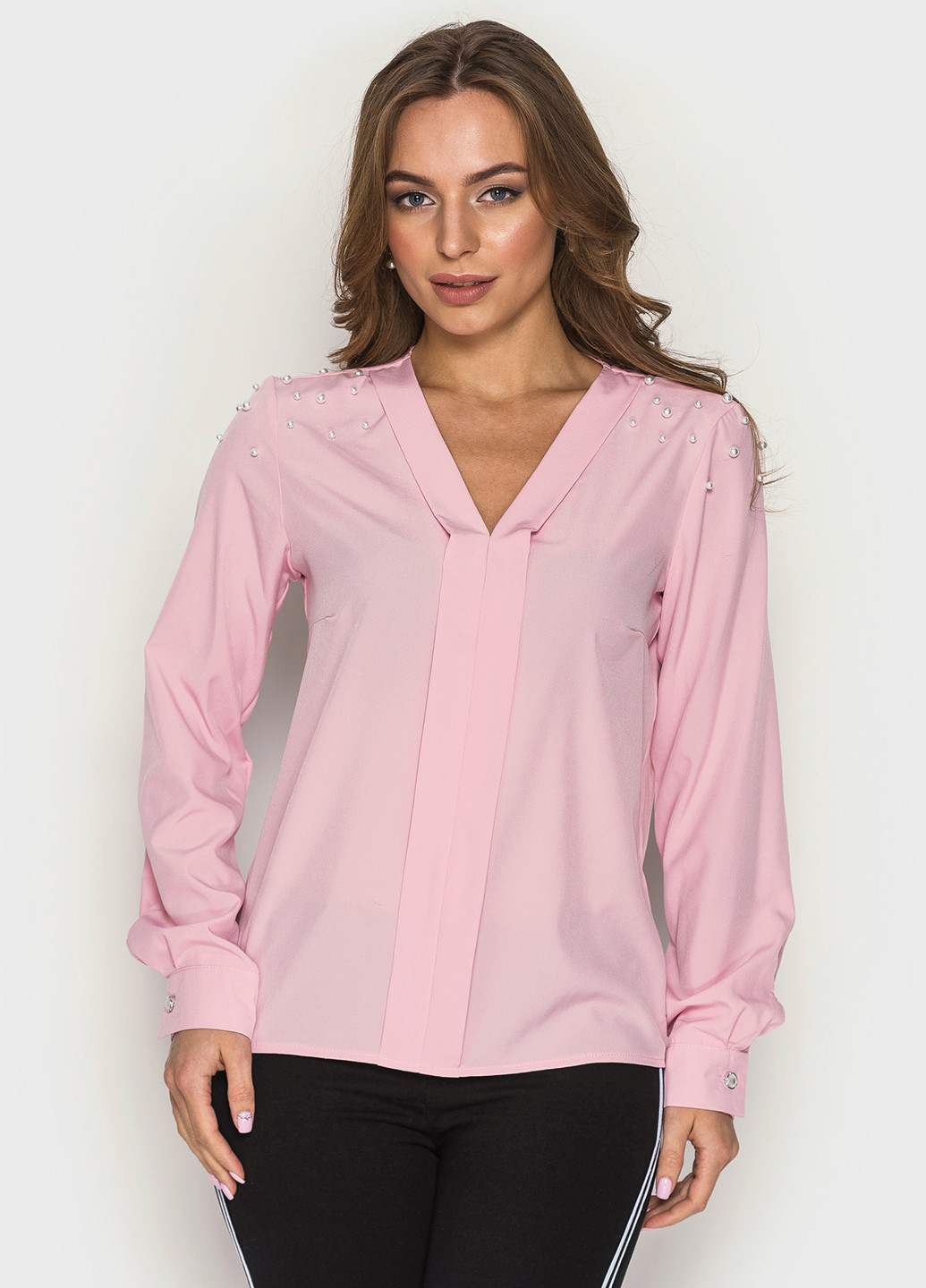 Светло-розовая демисезонная блуза Larionoff