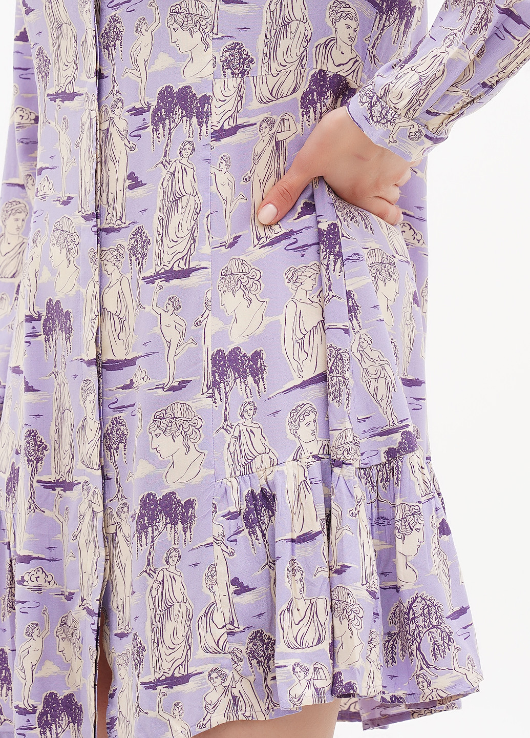 Фіолетова кежуал сукня сорочка Monki з малюнком