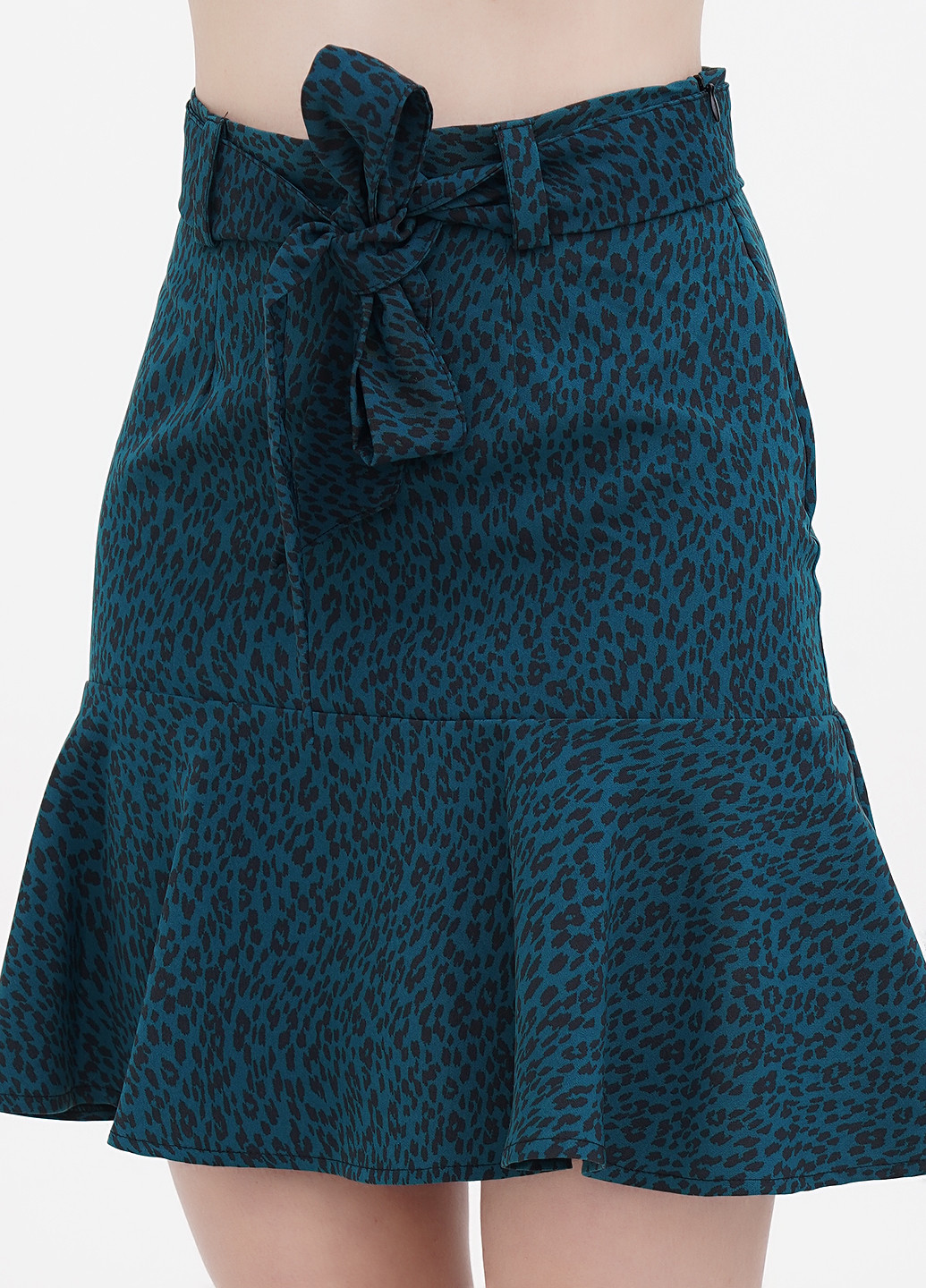 Темно-зеленая кэжуал леопардовая юбка Motivi