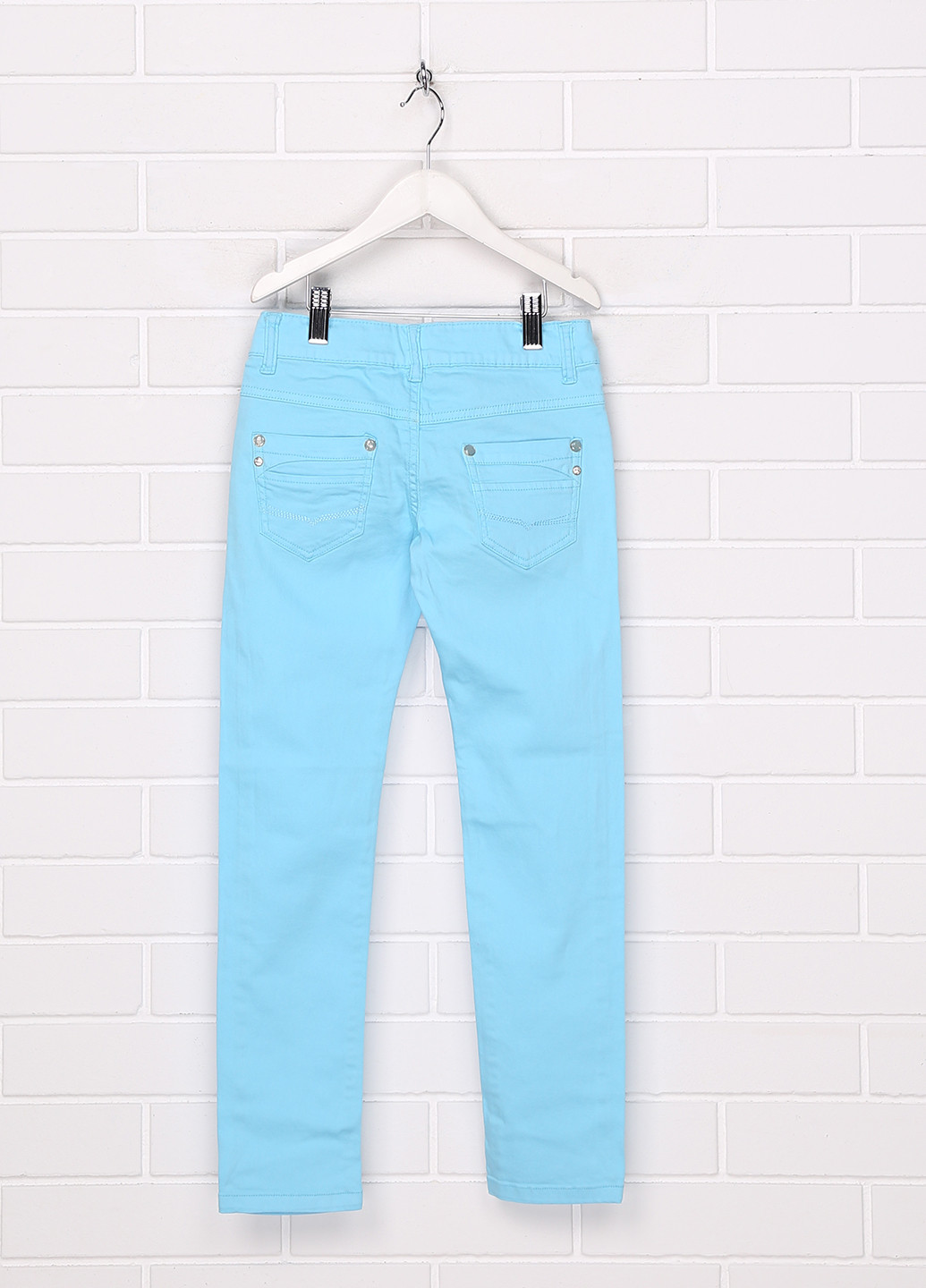 Голубые кэжуал демисезонные прямые брюки Keyiqi