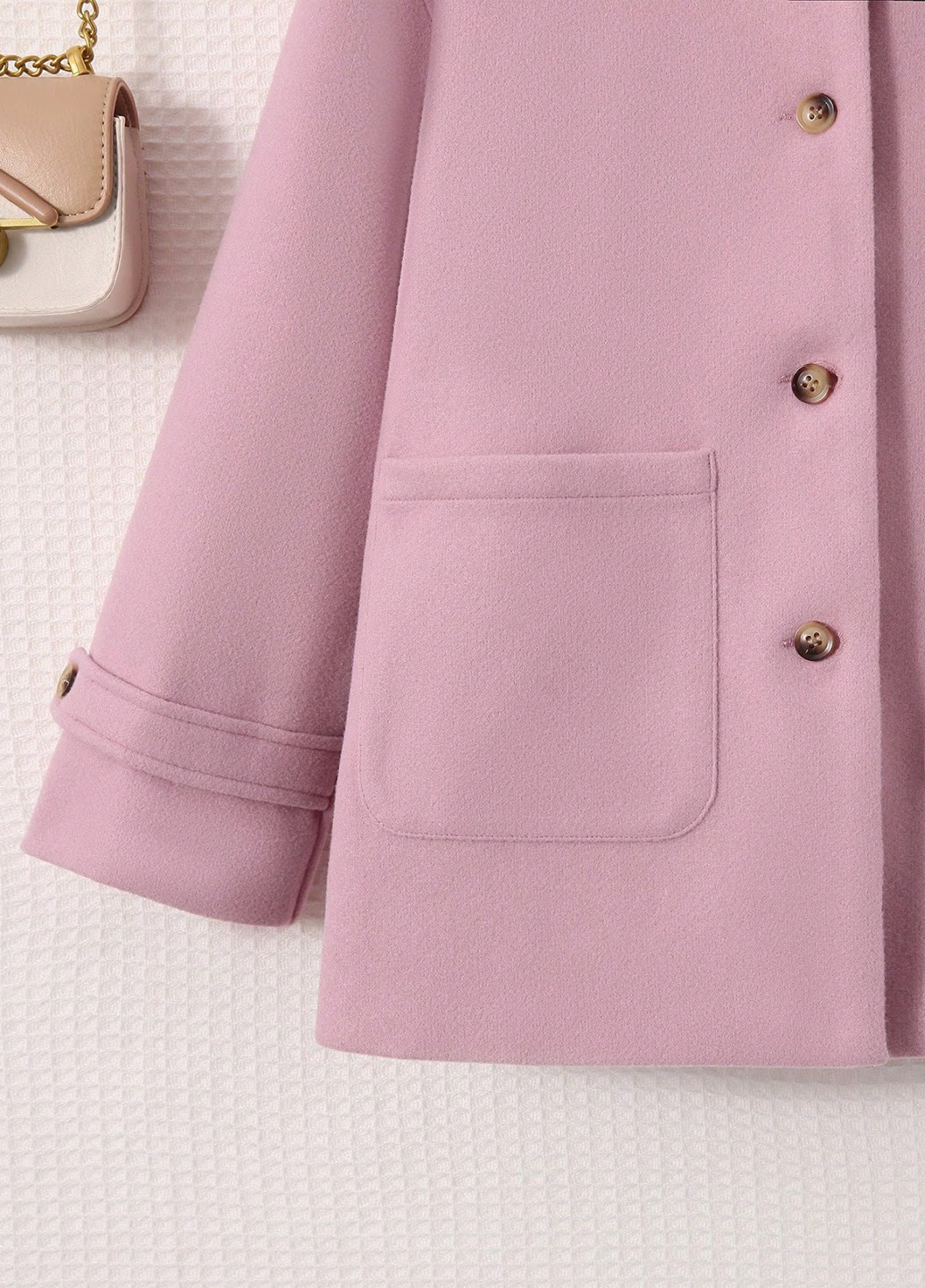 Светло-розовое демисезонное Пальто SHEIN