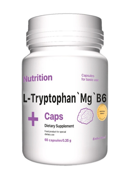 Антістрес комплекс L-Триптофан'Магній'B6 L-Tryptophan`Mg`B6 60 капсул EntherMeal