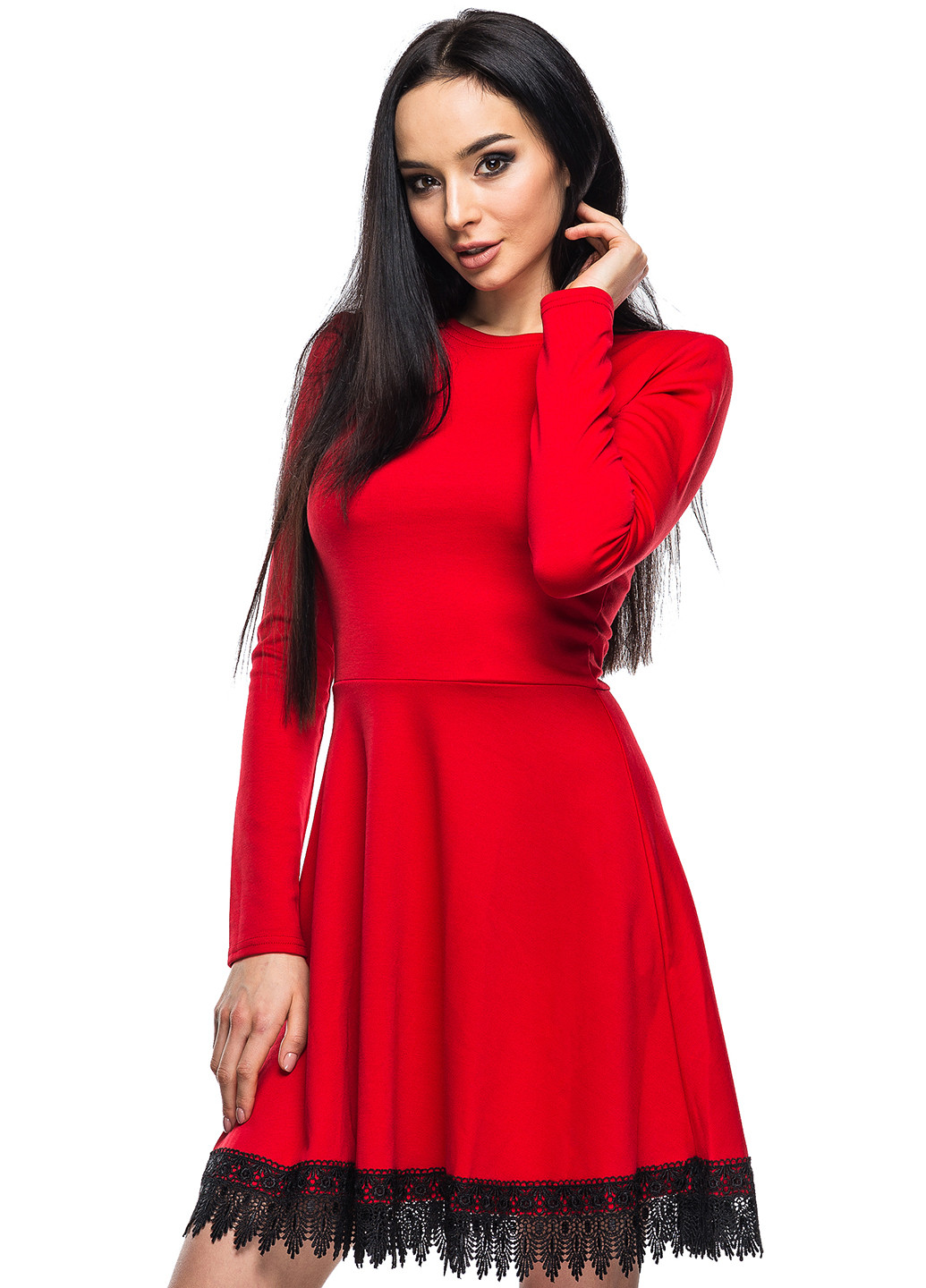 Красное кэжуал платье deSHURA однотонное