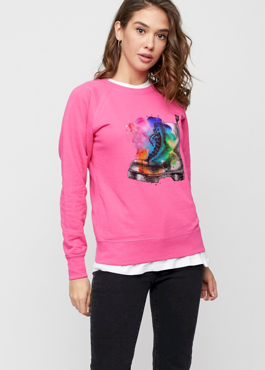 Розовый свитшот женский /no flis/ YAPPI рисунок (251374911)
