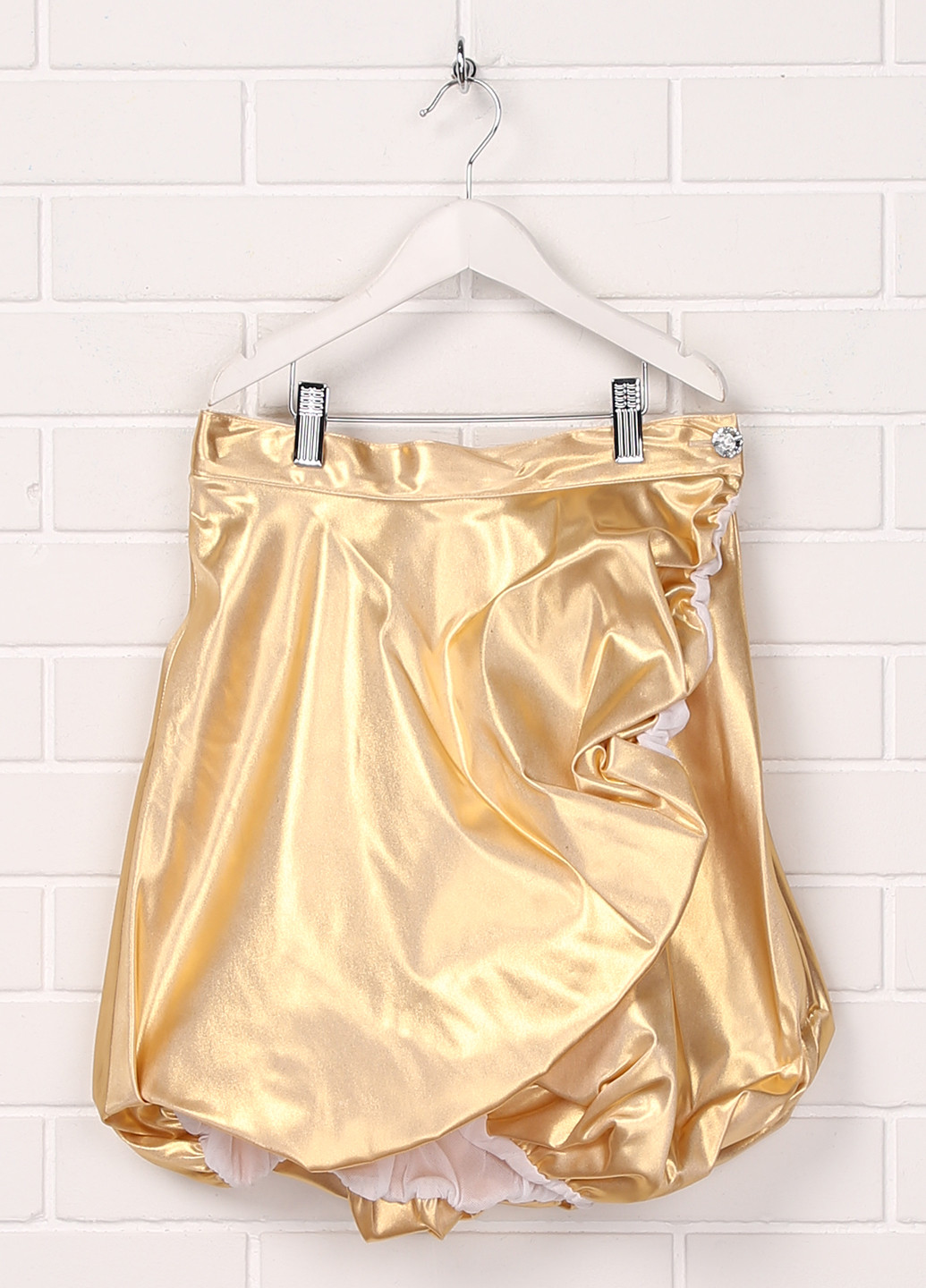 Золотистая кэжуал однотонная юбка Pamilla мини