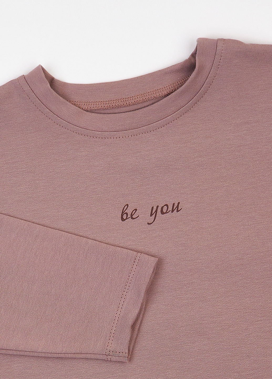 Кофейный демисезонный кэжуал лонгслив Фламинго с надписями